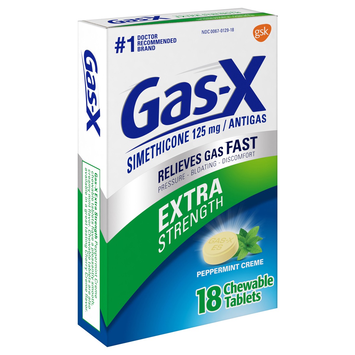 slide 2 of 9, Gas-X Peppermint Creme Extra Strength Antigas Chewable Tablets, 18 ct