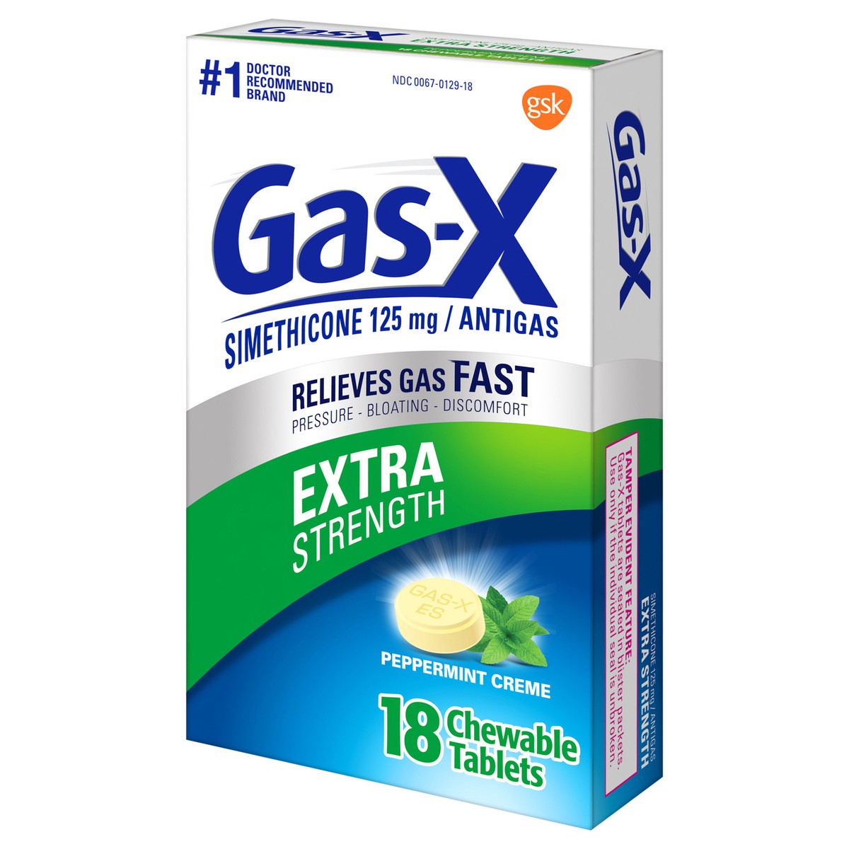 slide 3 of 9, Gas-X Peppermint Creme Extra Strength Antigas Chewable Tablets, 18 ct