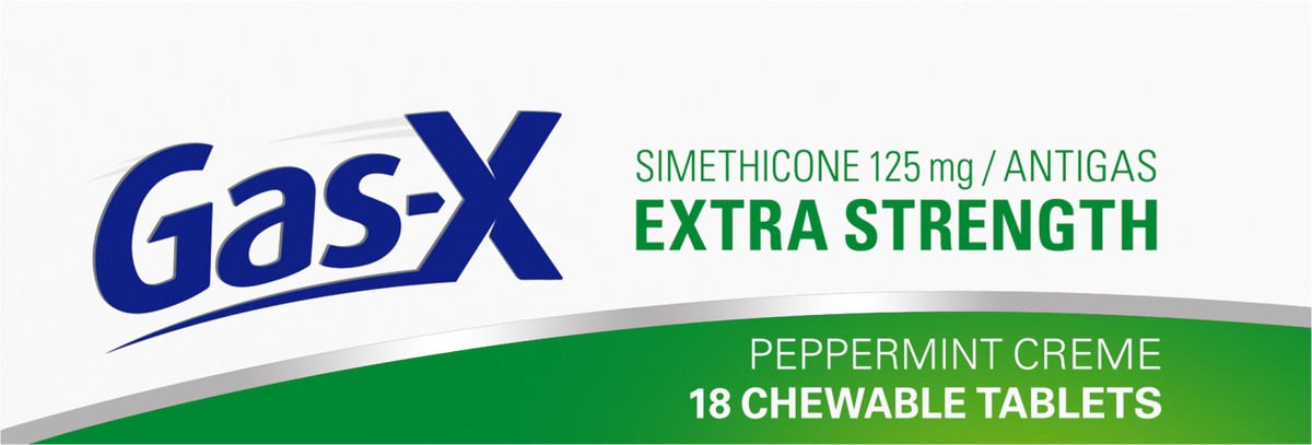 slide 9 of 9, Gas-X Peppermint Creme Extra Strength Antigas Chewable Tablets, 18 ct