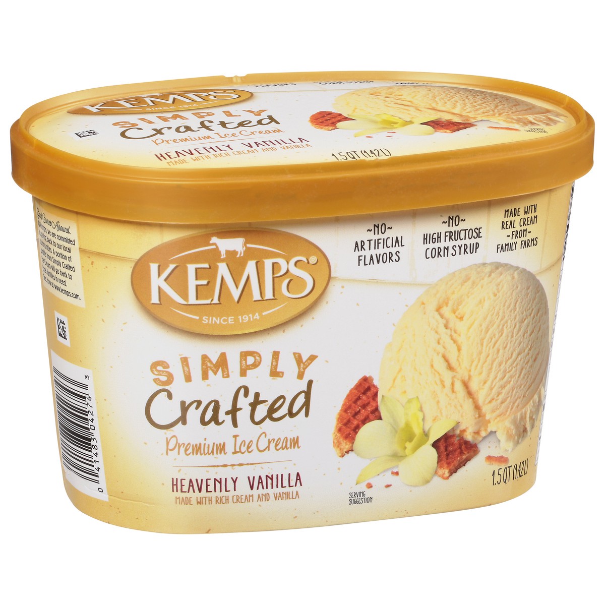 slide 6 of 14, Kemps Simply Crafted Premium Vanilla Ice Cream, 48 oz