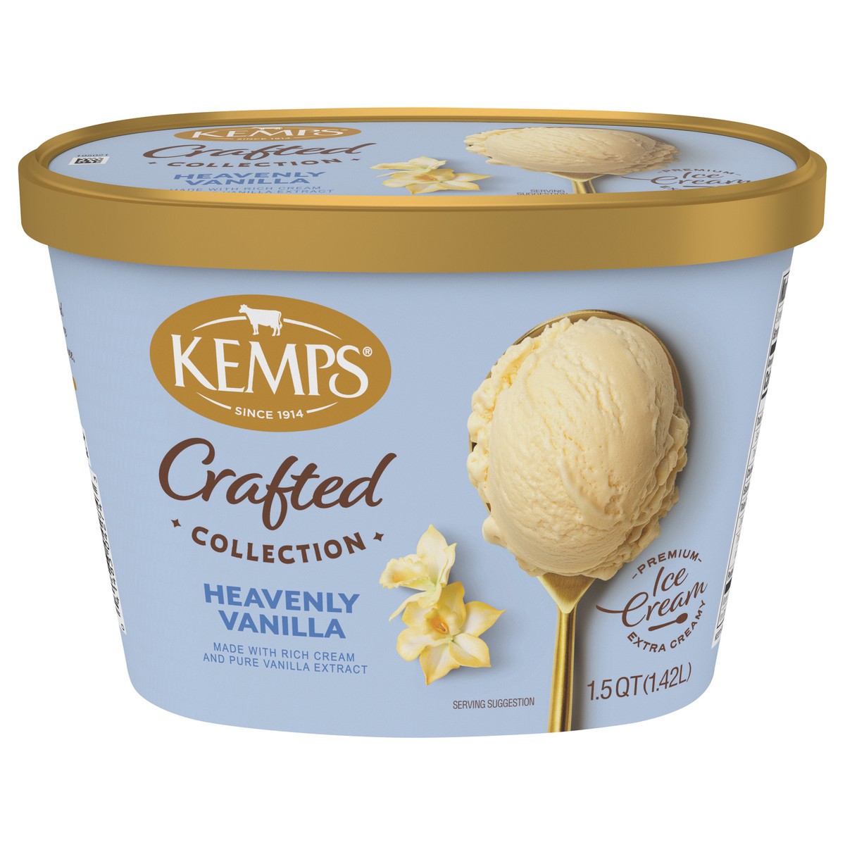 slide 1 of 14, Kemps Crafted Collection Heavenly Vanilla Ice Cream 1.5 Quart, 48 oz