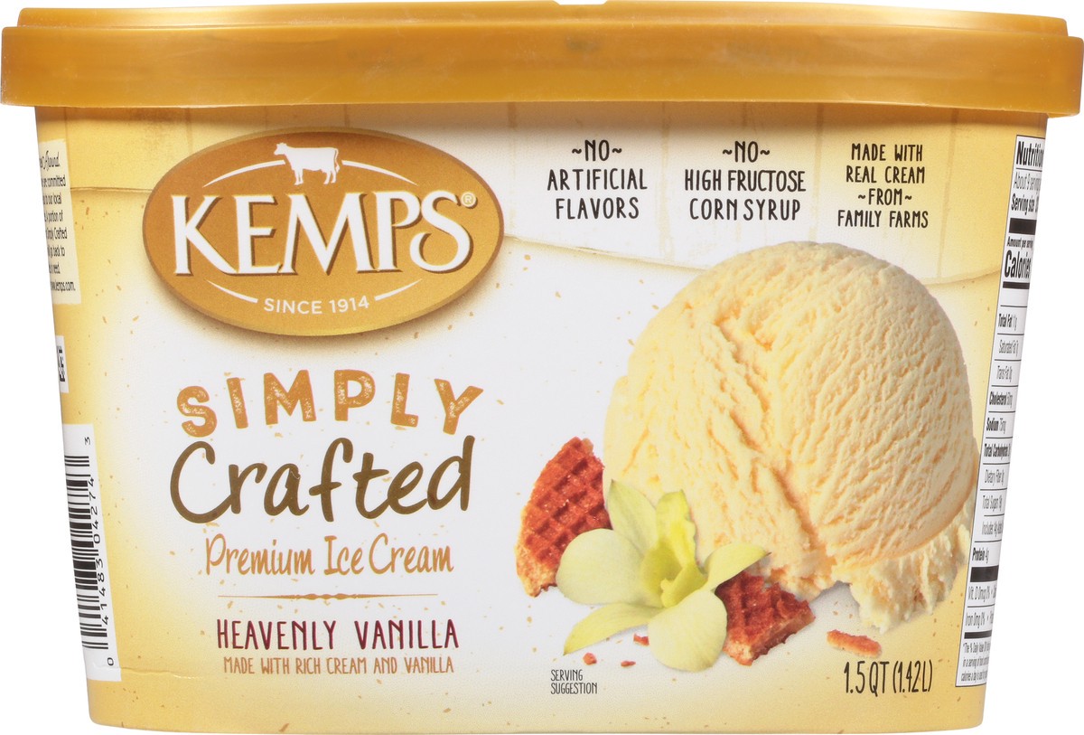 slide 4 of 14, Kemps Simply Crafted Premium Vanilla Ice Cream, 48 oz