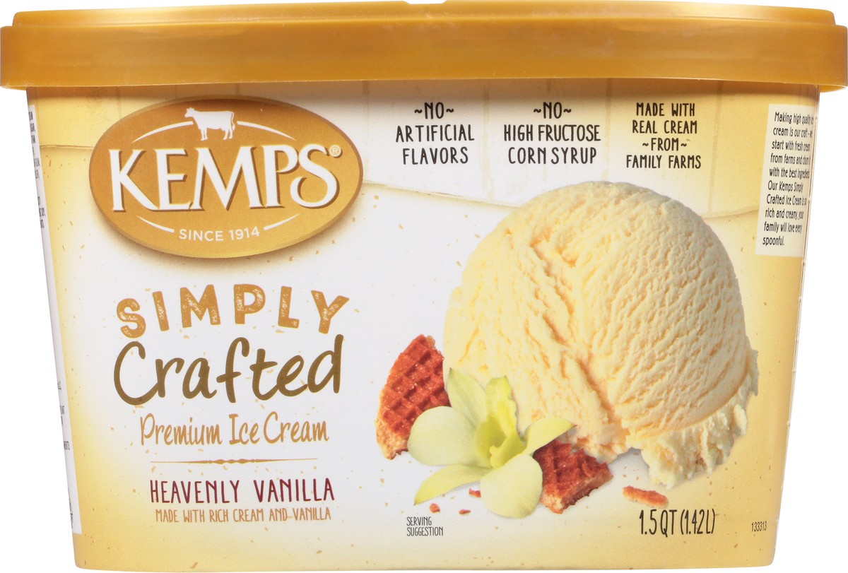 slide 8 of 14, Kemps Simply Crafted Premium Vanilla Ice Cream, 48 oz