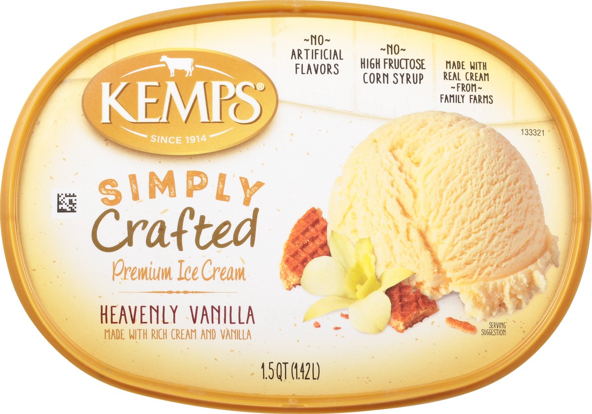 slide 9 of 14, Kemps Simply Crafted Premium Vanilla Ice Cream, 48 oz