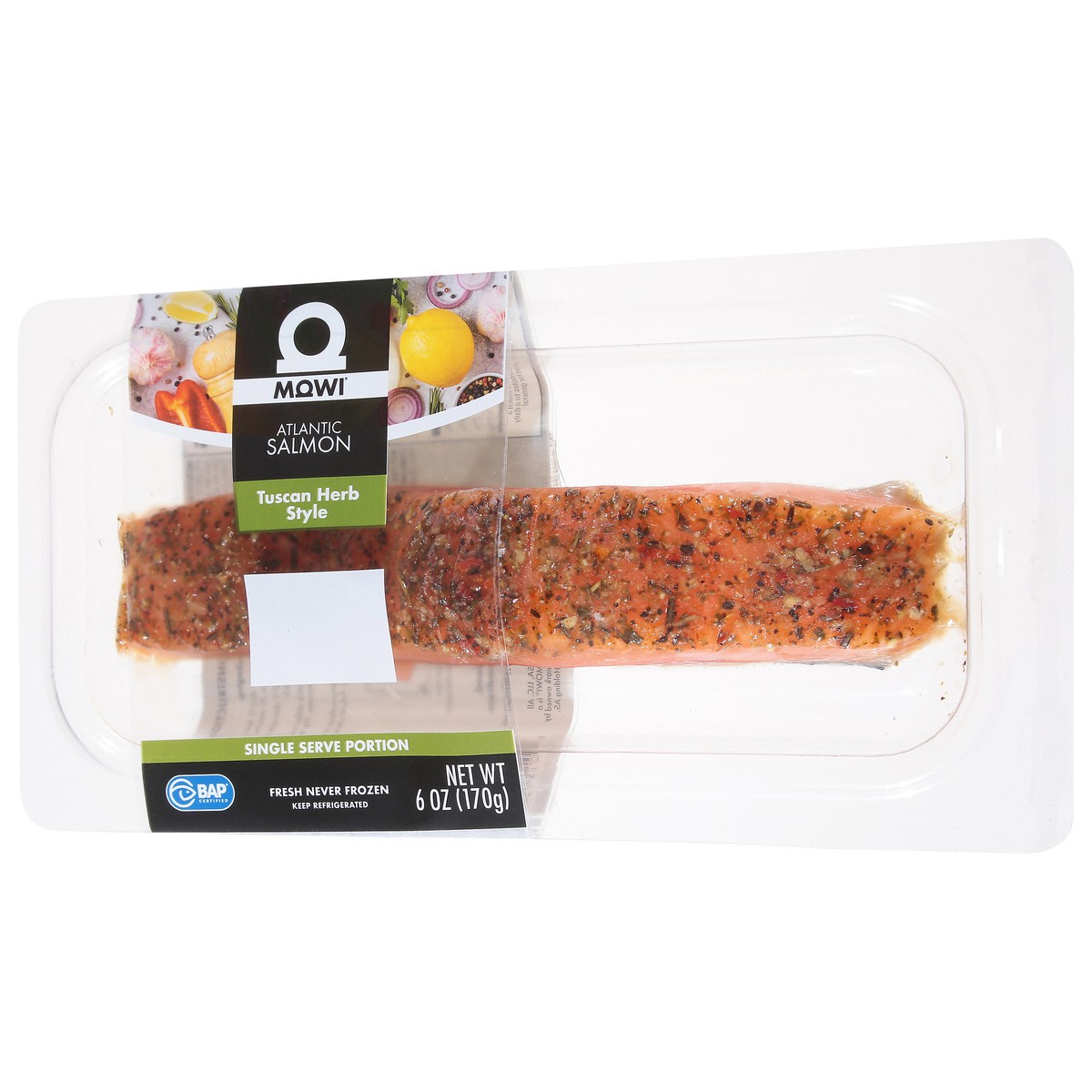 slide 12 of 14, Mowi Tuscan Herb Style Atlantic Salmon 6 oz, 6 oz