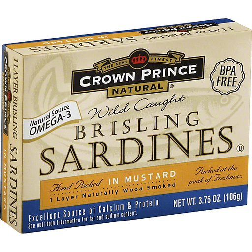 slide 2 of 2, Crown Prince Brisling Sardines In Mustard Sauce, 3.75 oz