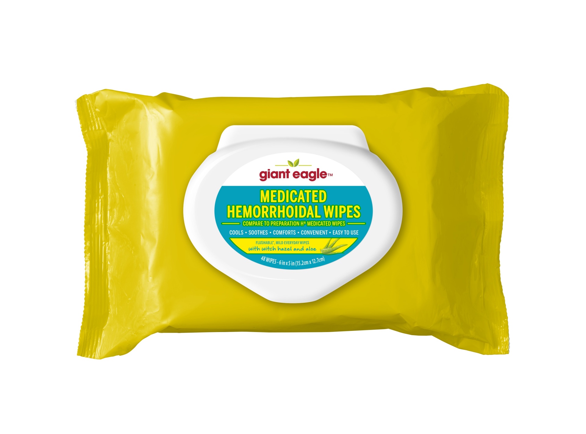slide 1 of 1, Giant Eagle Hemorrhoid Medicated Wipes Aloe, 48 bc
