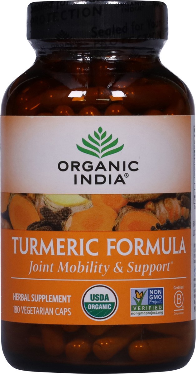 slide 11 of 13, Organic India Turmeric Formula 180 Vegetarian Caps, 180 ct