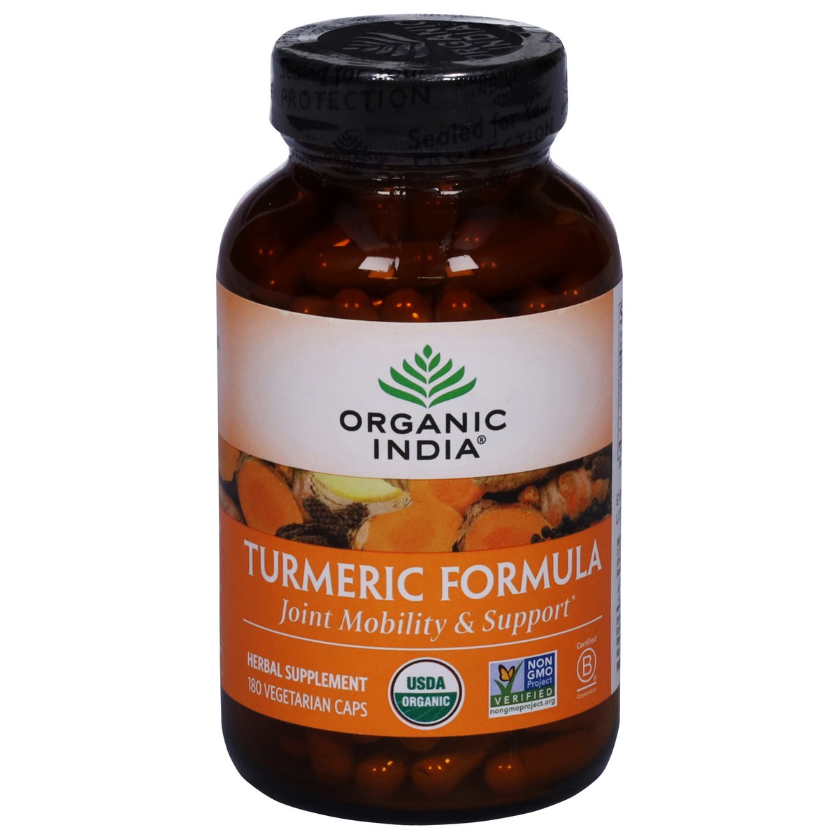 slide 5 of 13, Organic India Turmeric Formula 180 Vegetarian Caps, 180 ct