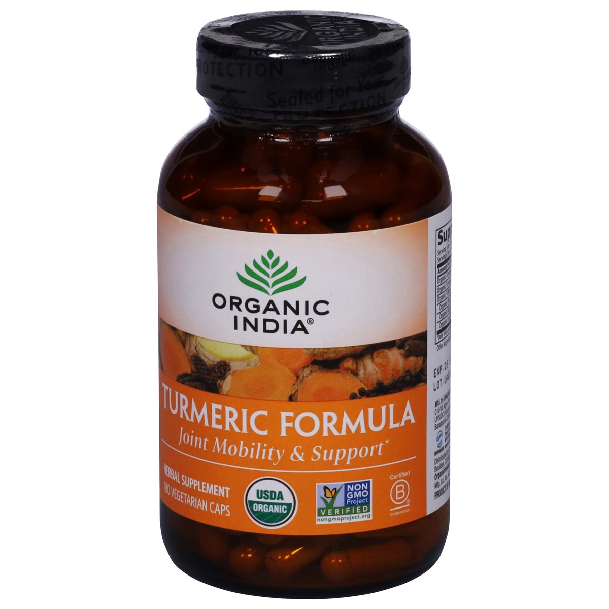 slide 4 of 13, Organic India Turmeric Formula 180 Vegetarian Caps, 180 ct