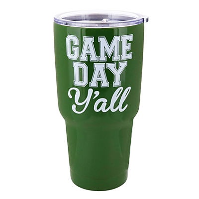 slide 1 of 1, All About U Green Gameday Stainless Steel Tumbler, 30 oz