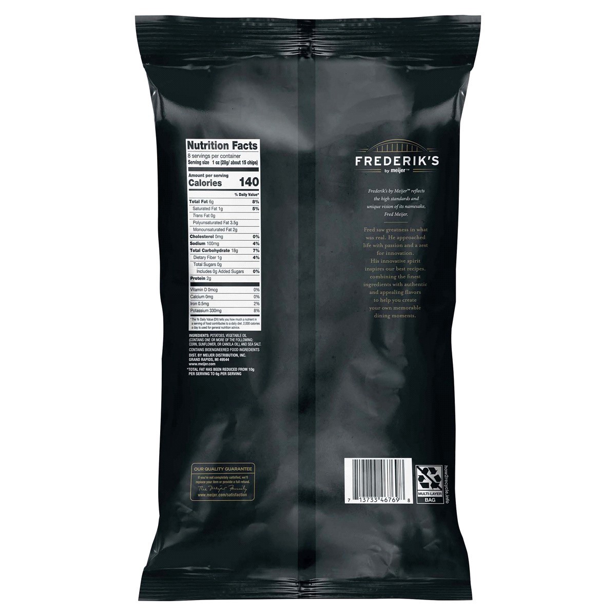 slide 4 of 5, FREDERIKS BY MEIJER Frederik's by Meijer Reduced Fat Original Kettle Chips, 8 oz