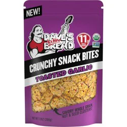 Dave's Killer Bread Toasted Garlic Crunchy Snack Bites, Garlic Organic Snacks