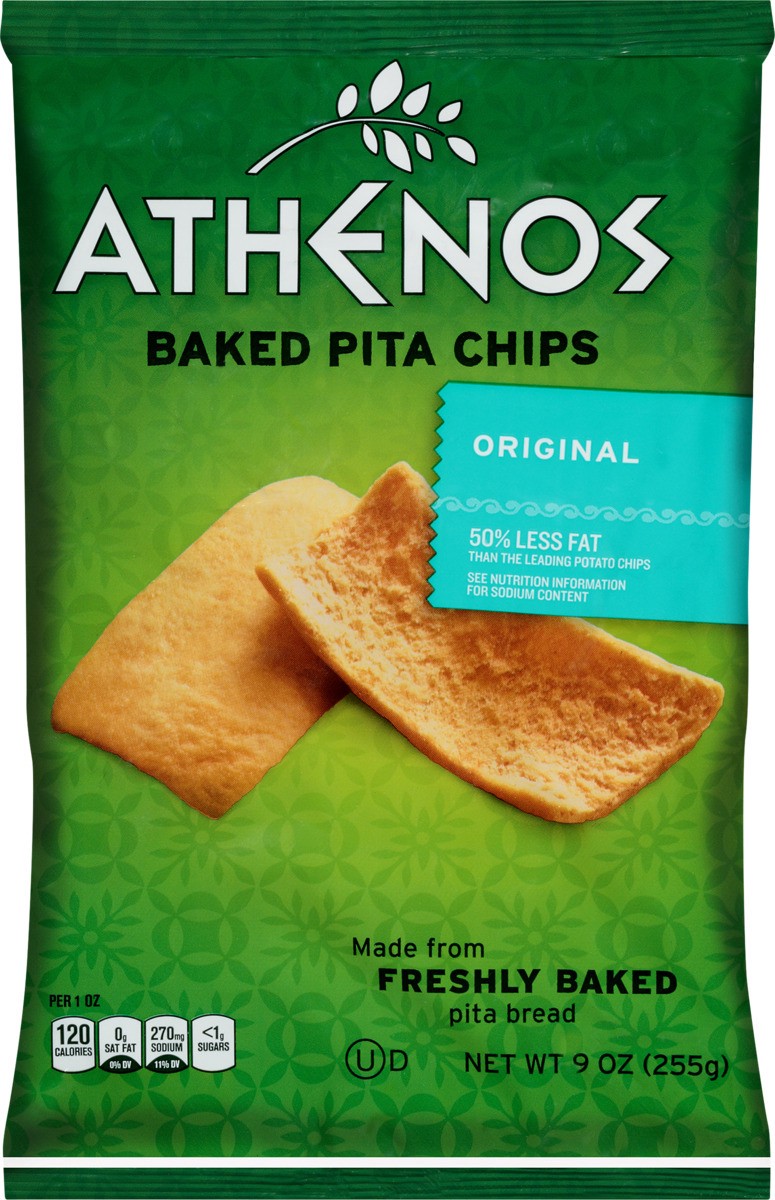 slide 3 of 7, Athenos Original Baked Pita Chips, 9 oz Bag, 9 oz