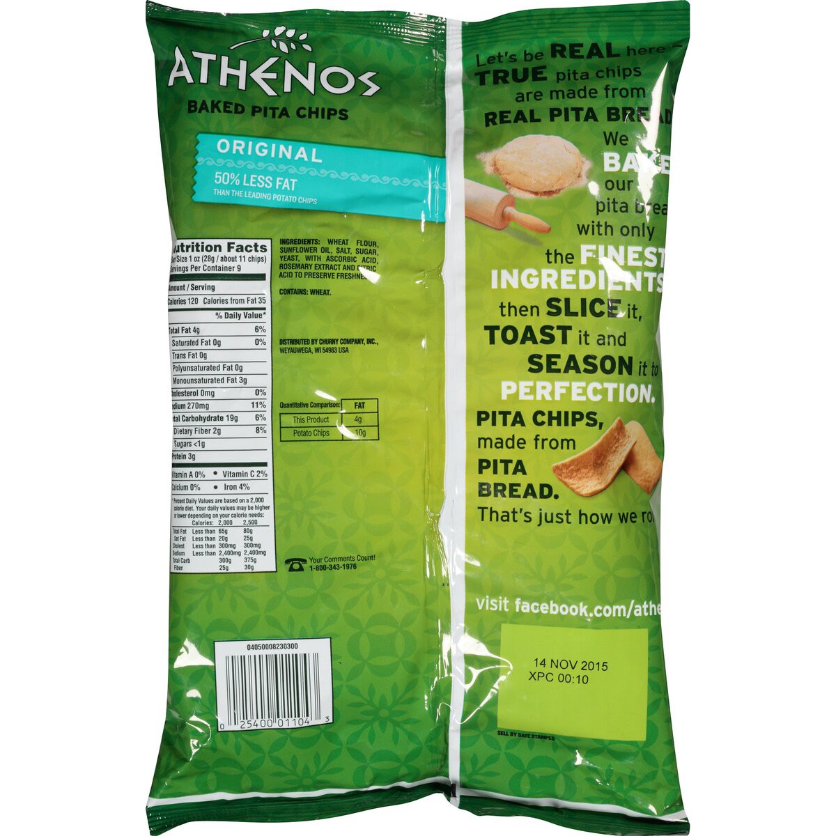 slide 2 of 7, Athenos Original Baked Pita Chips, 9 oz Bag, 9 oz