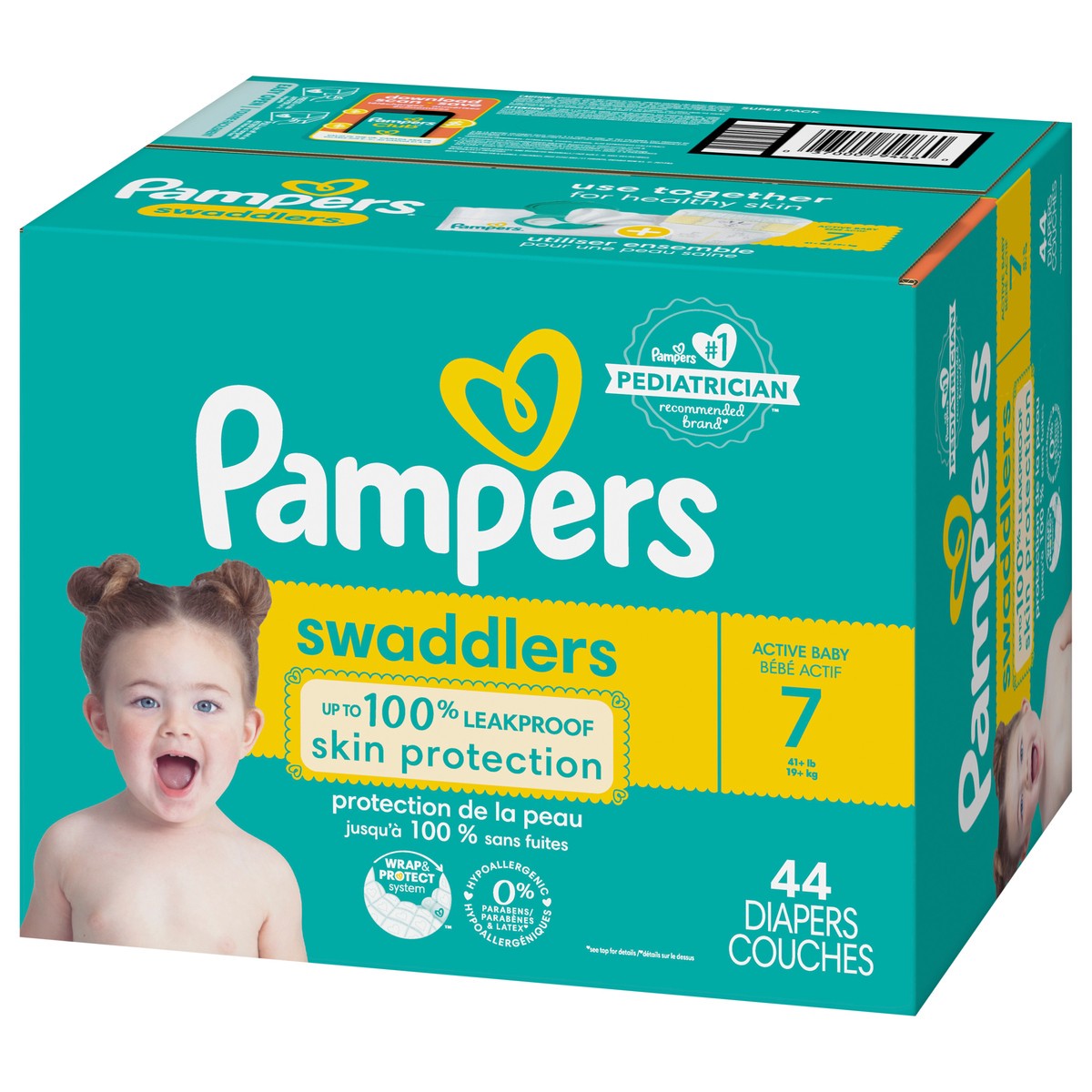slide 4 of 9, Pampers Swaddlers Active Baby Diapers, Size 7, 44 Count, 44 ct