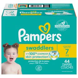 Pampers Swaddlers Active Baby Diapers, Size 7, 44 Count