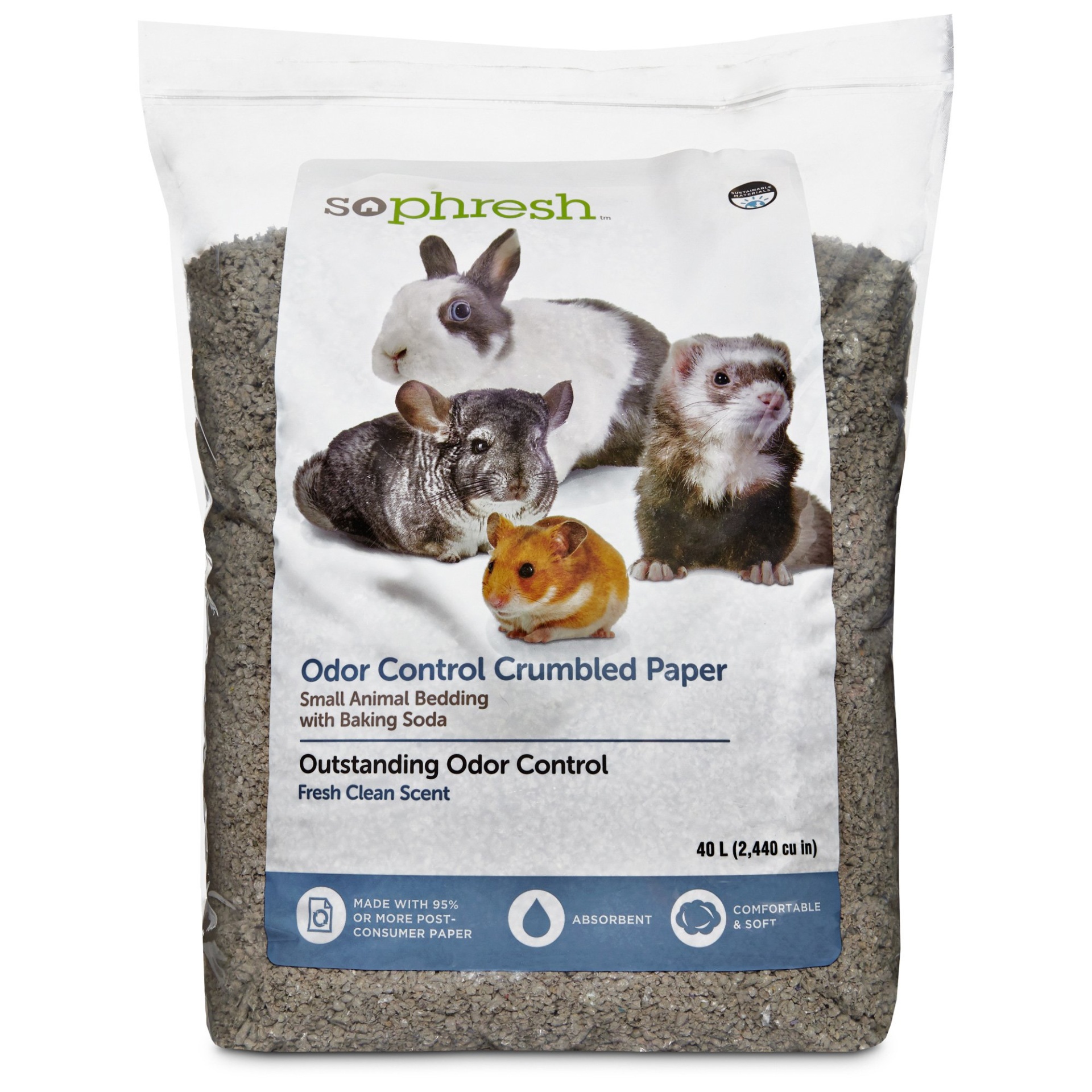 slide 1 of 1, So Phresh Scented Crumbled Paper Small Animal Bedding, 40 liter