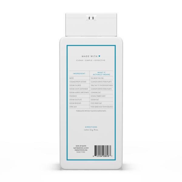 slide 9 of 13, Native Body Wash, Ocean & Timber, Sulfate Free, for Women and Men, 18 oz, 18 fl oz