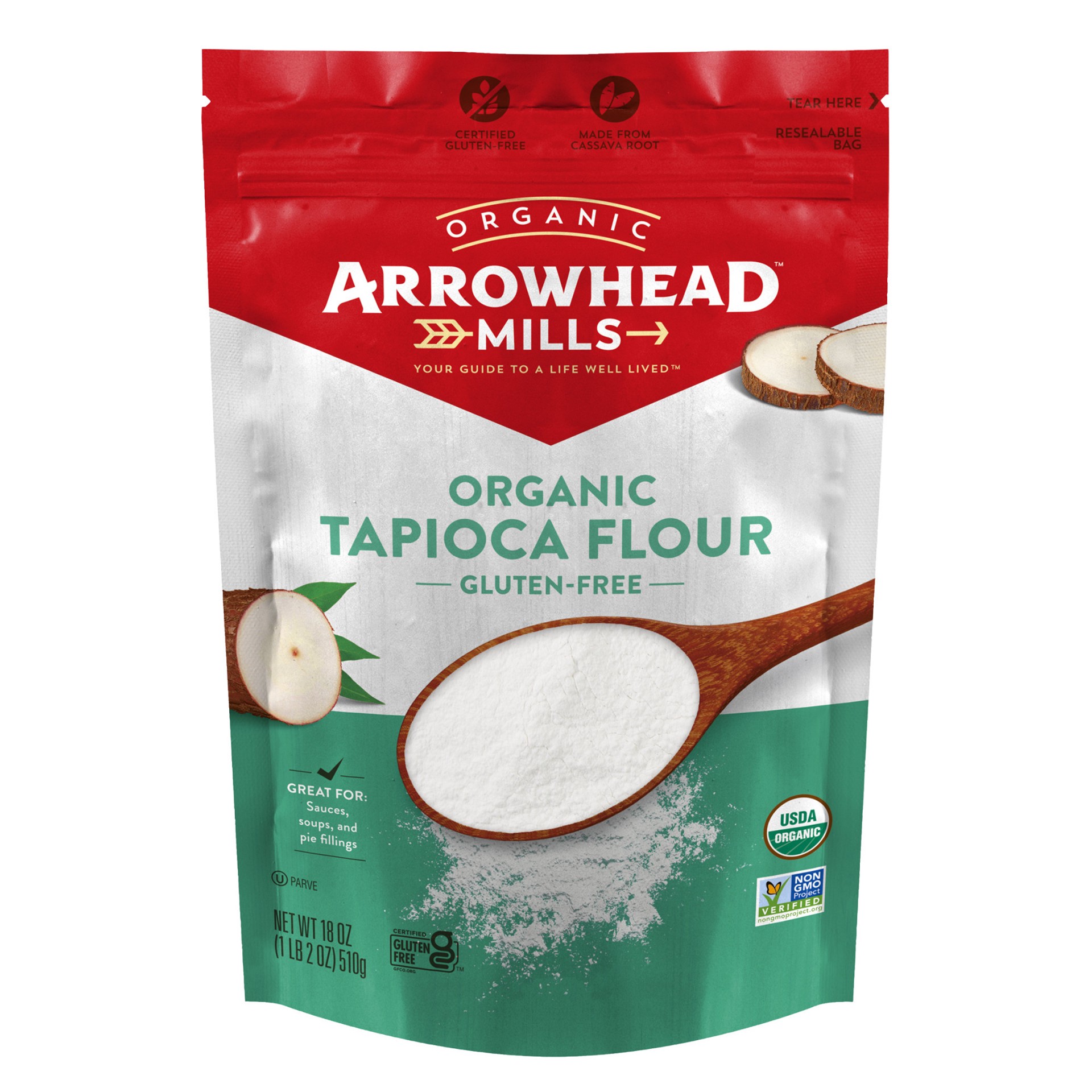 slide 1 of 12, Arrowhead Mills Organic, Gluten Free Tapioca Flour, 18 oz Bag, 18 oz