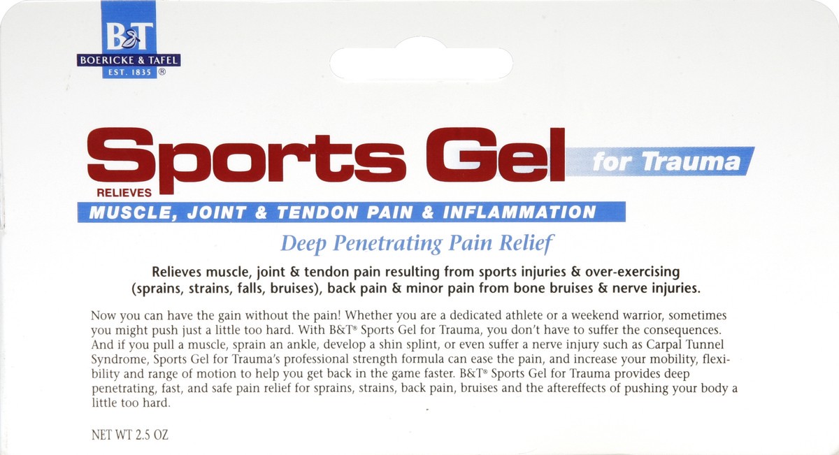 slide 6 of 6, Boericke & Tafel Sports Gel, for Trauma, Topical Gel, 2.5 oz