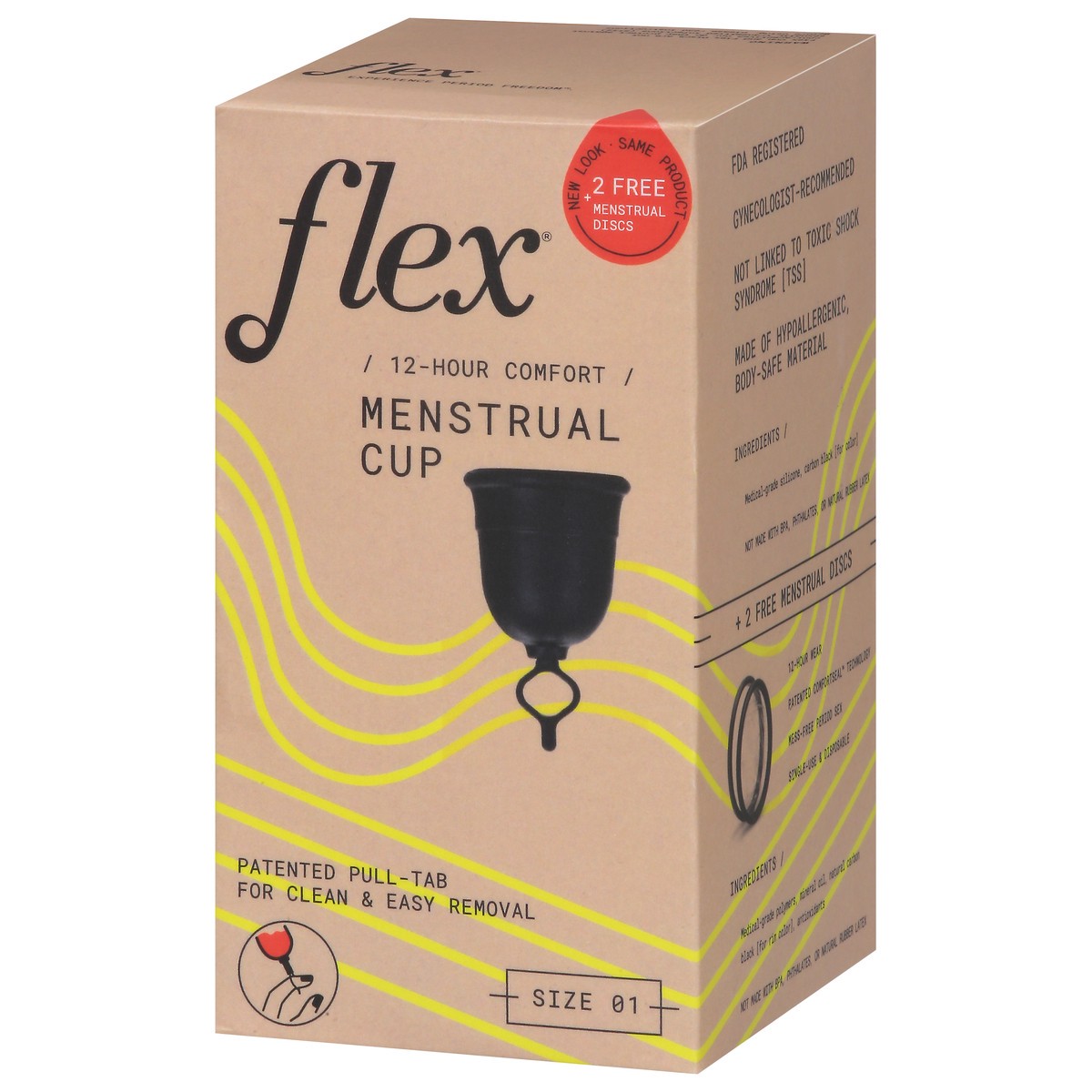 slide 10 of 14, Flex Size 01 Menstrual Cup Size 01 1 ea, 1 ct