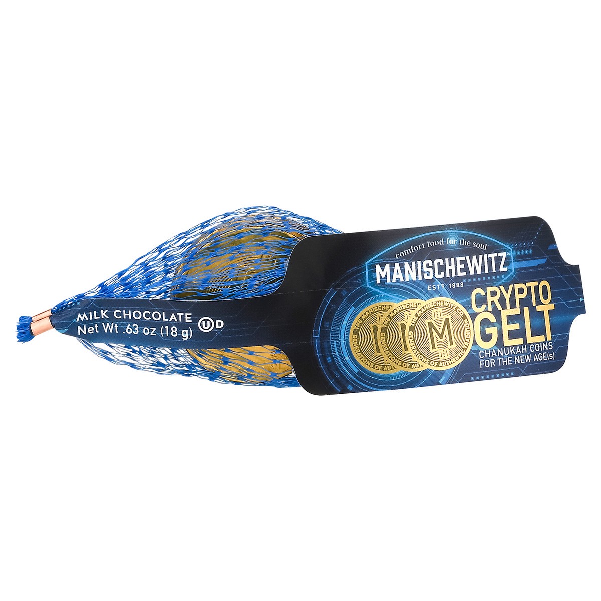 slide 7 of 9, Manischewitz Mansch Crypto Choc Coins, 0.63 oz