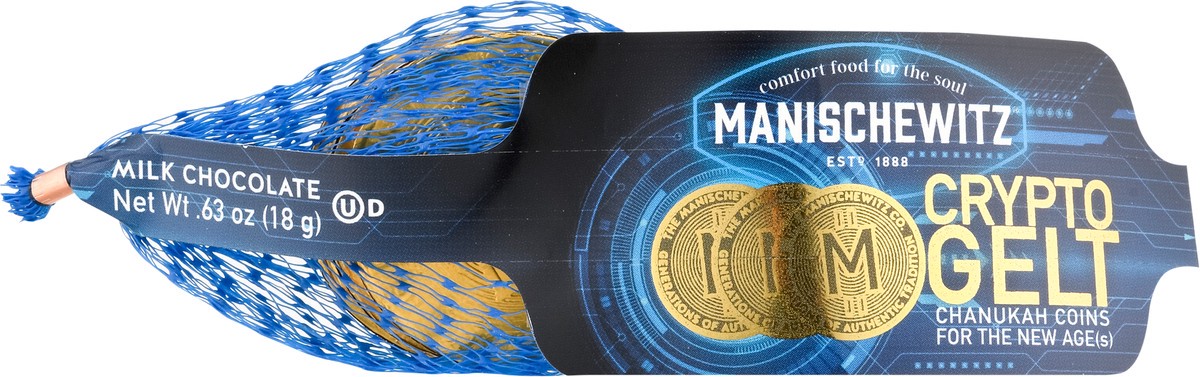 slide 4 of 9, Manischewitz Mansch Crypto Choc Coins, 0.63 oz