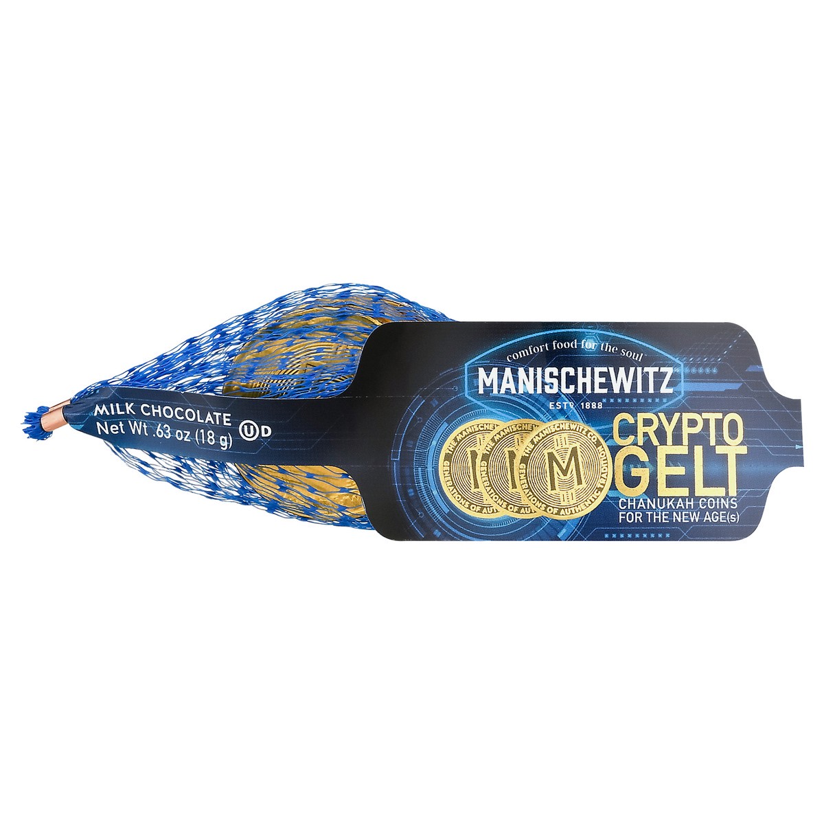 slide 1 of 9, Manischewitz Mansch Crypto Choc Coins, 0.63 oz