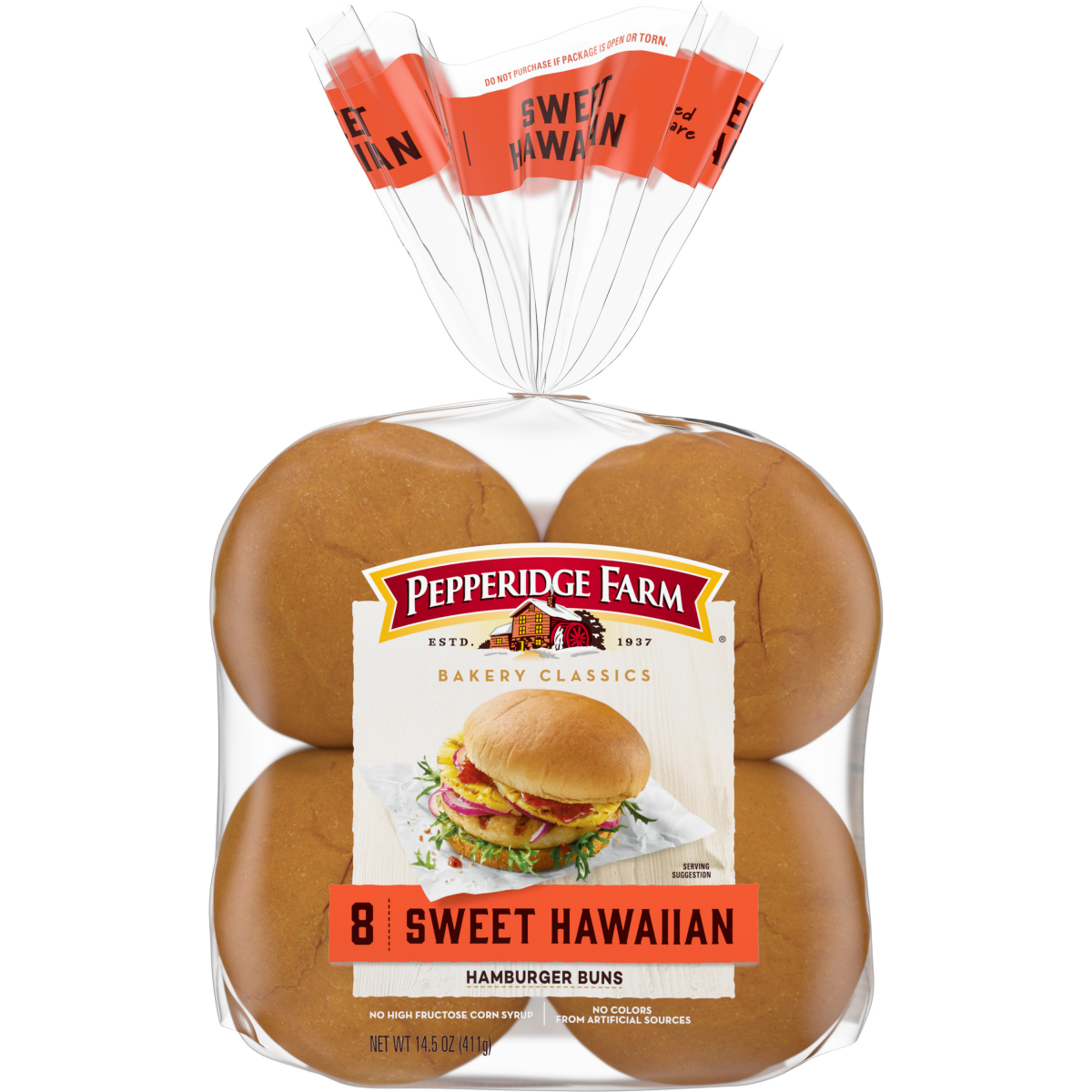 slide 1 of 3, Pepperidge Farm Sweet Hawaiian Hamburger Buns, 8-Pack Bag, 8 ct; 14.5 oz