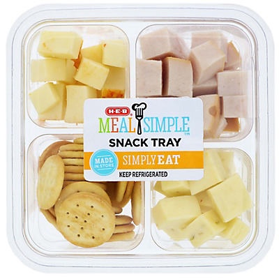 slide 1 of 1, H-E-B Meal Simple Turkey and Cheese Snack Tray, 12 oz