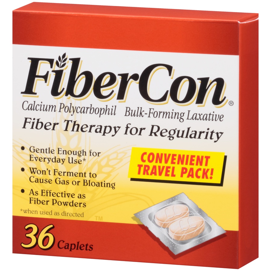 slide 3 of 6, FiberCon Bulk-Forming Laxative Caplets, 28 ct