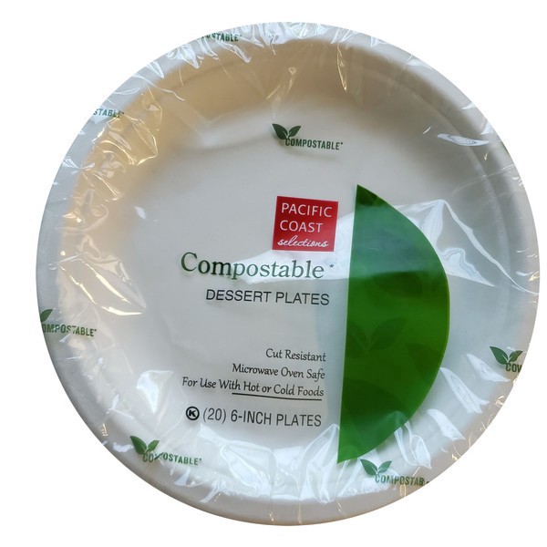 slide 1 of 1, Pacific Coast Selections, Compostable Dessert Plates, 20 Count, 20 ct