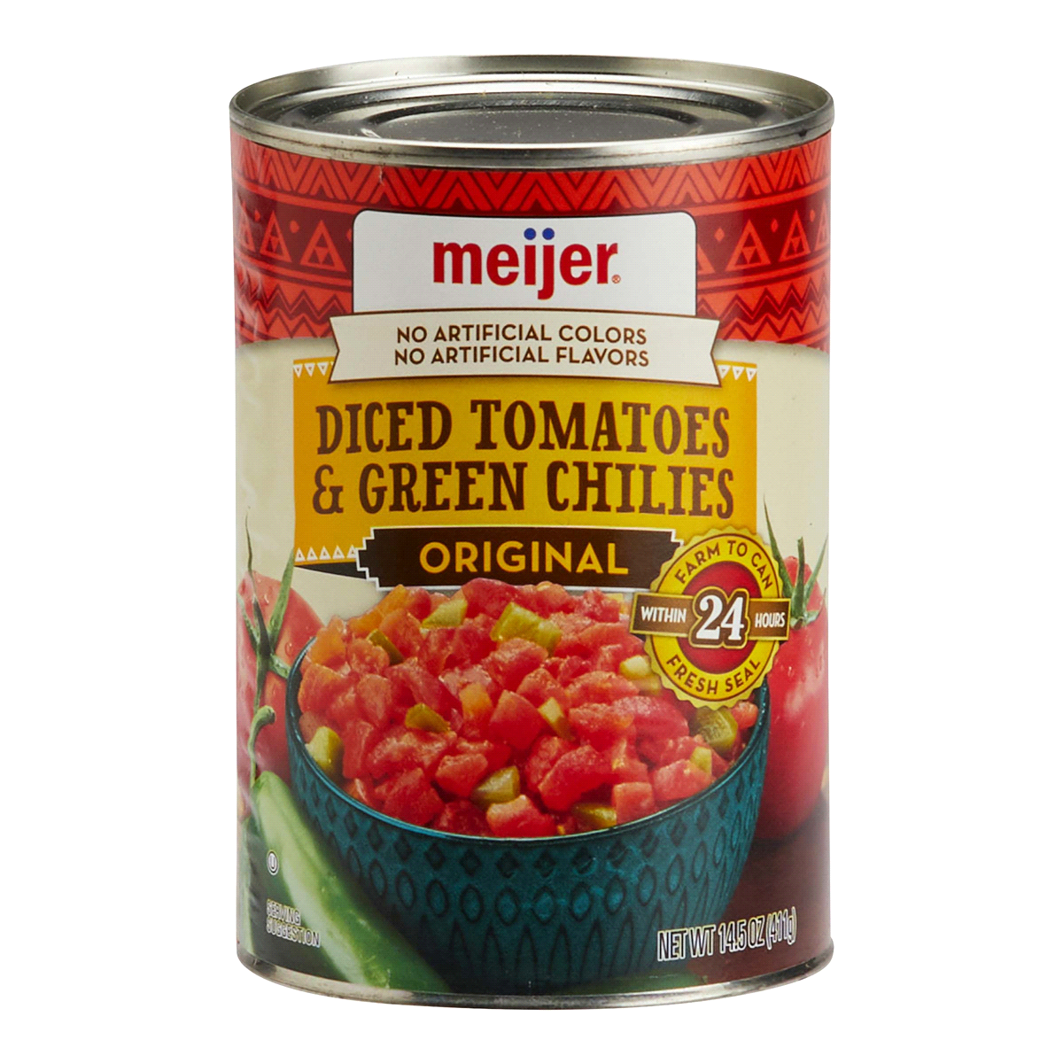 slide 1 of 9, Meijer Original Diced Tomatoes & Green Chilis, 14.5 oz