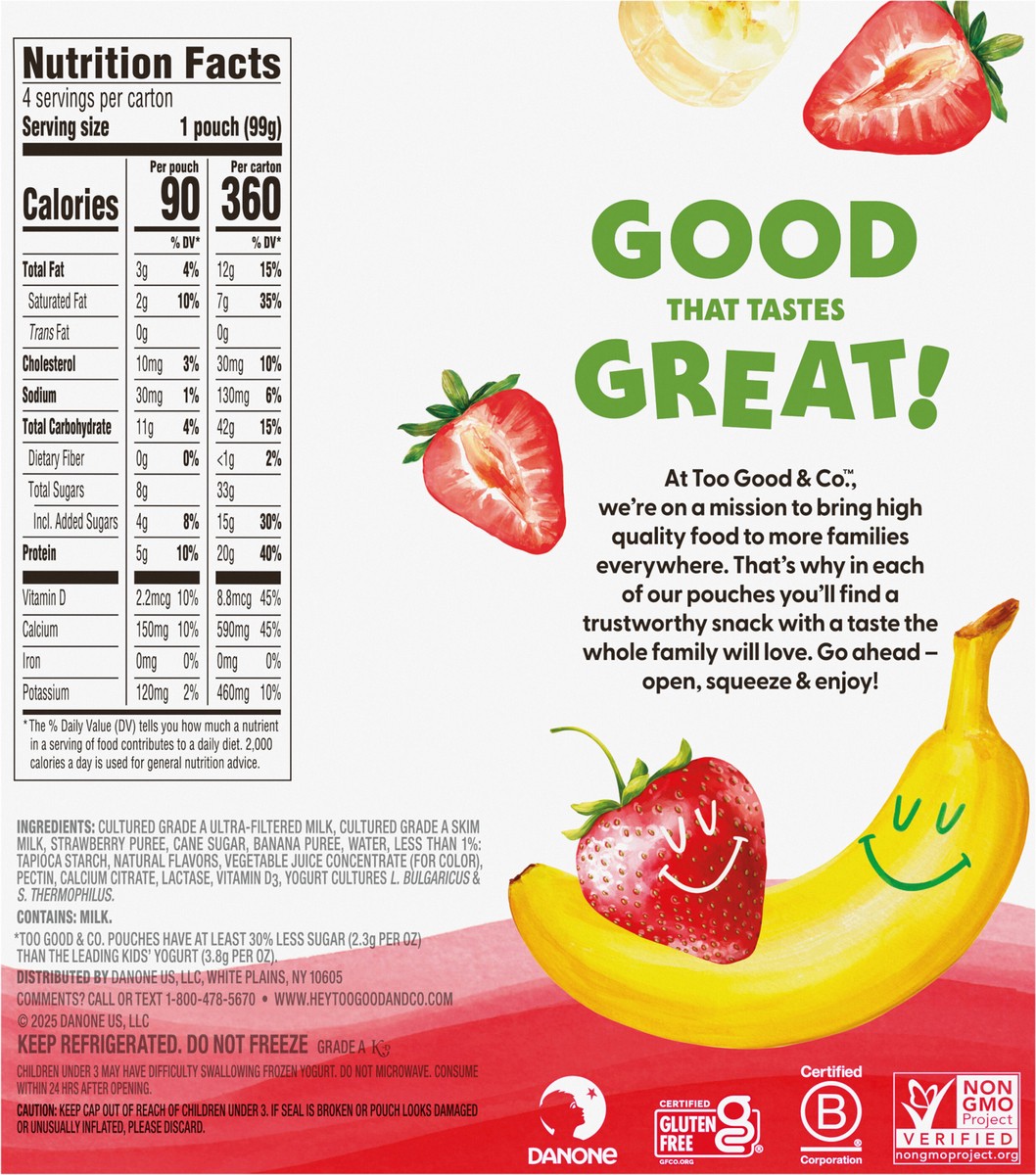 slide 2 of 14, Too Good Kids Pouch 3.5Oz Strawban 4Ct, 3.5 oz