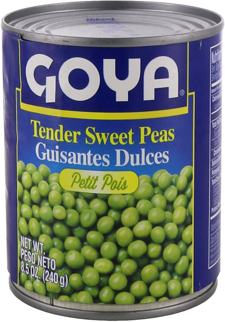 slide 1 of 1, Goya Tender Sweet Peas, 8.5 oz