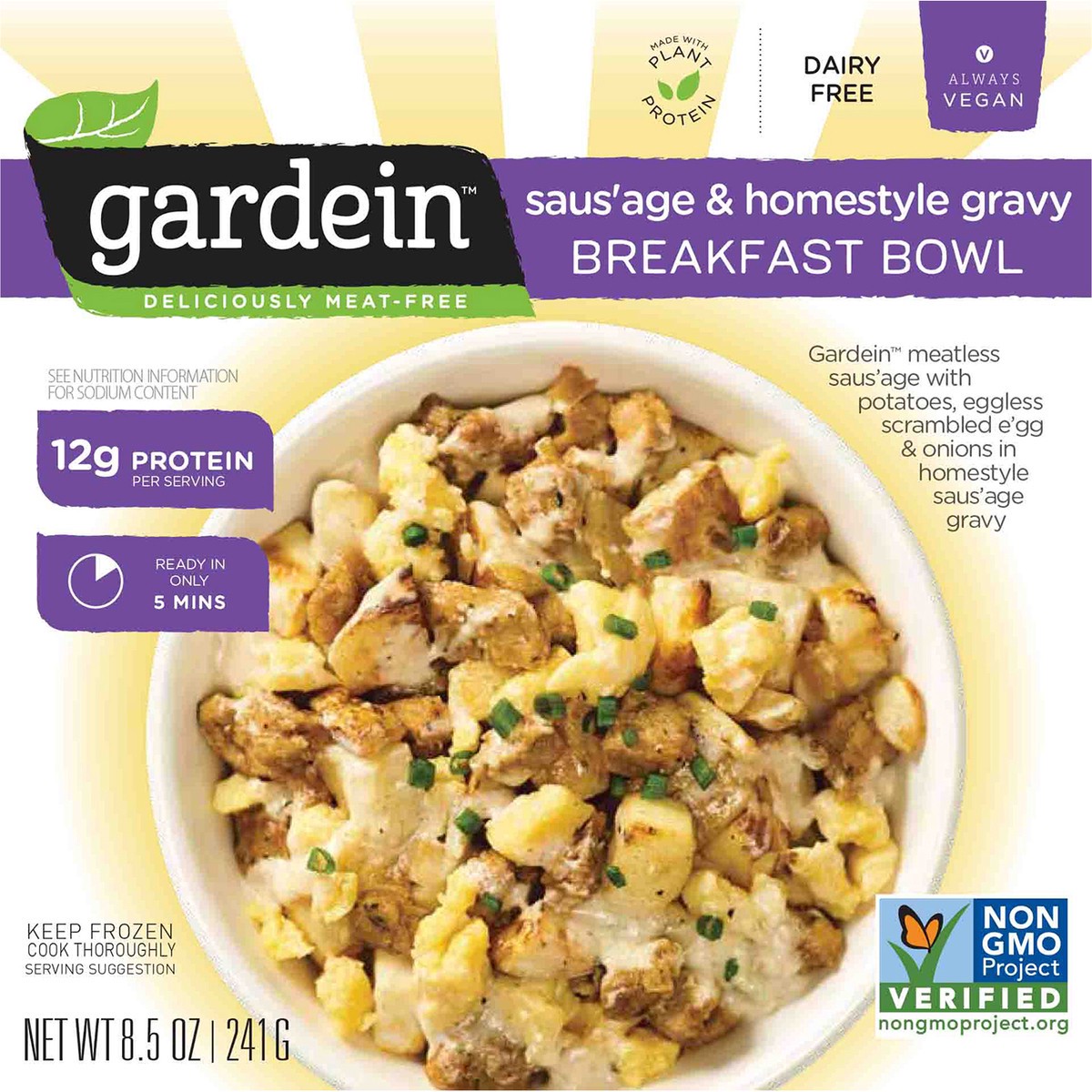 slide 2 of 2, Gardein Saus'age & Homestyle Gravy Breakfast Bowl 8.5 oz, 8.5 oz