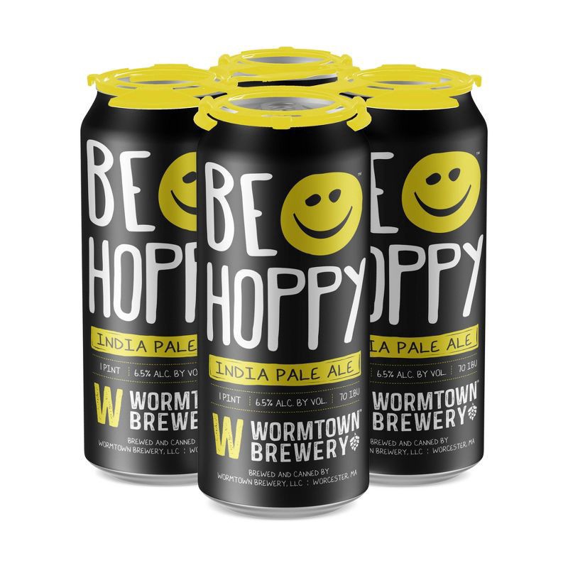 slide 1 of 2, Wormtown Brewery Wormtown Be Hoppy IPA Beer - 4pk/16 fl oz Cans, 4 ct; 16 oz