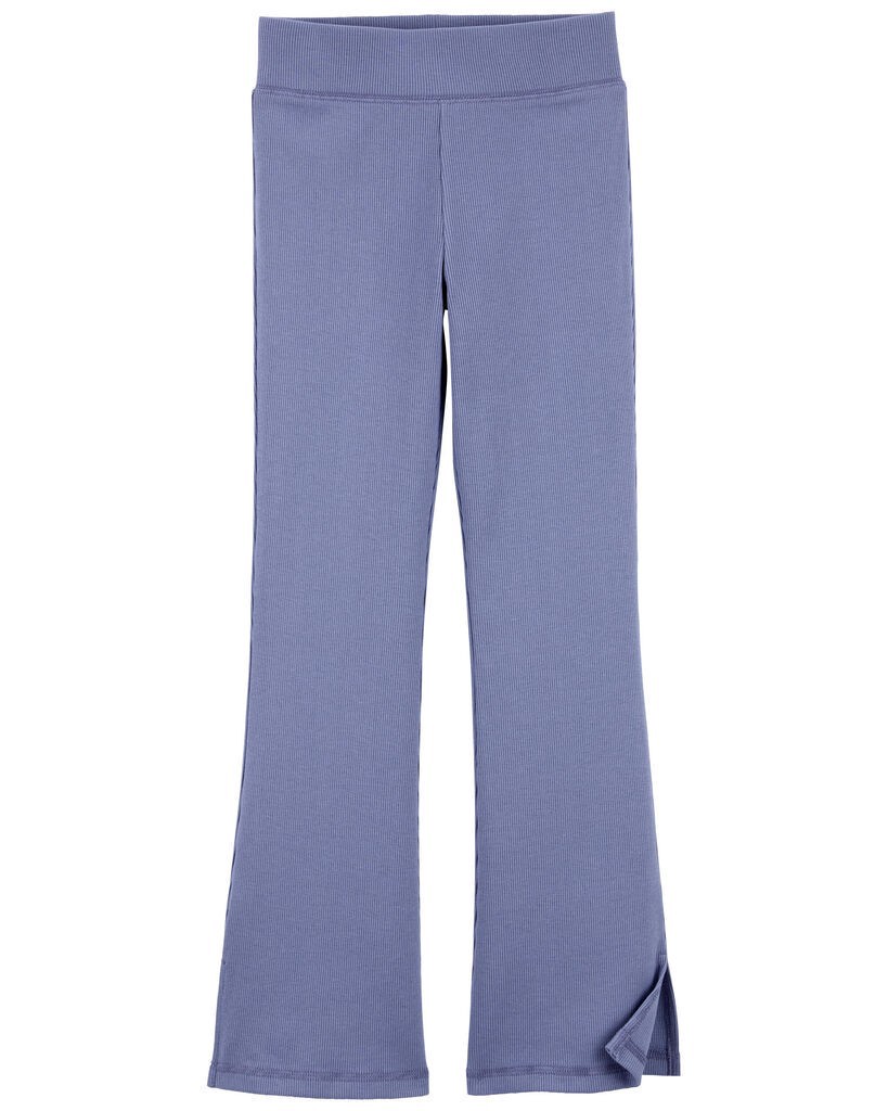 slide 3 of 4, Oshkosh Kid High-Rise Ribbed Flare Pants Lilac 5, 1 ct