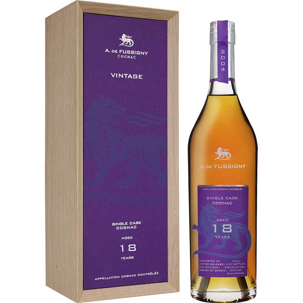 slide 1 of 1, A. De Fussigny A De Fussigny Cognac 18yr 2004, 700 ml