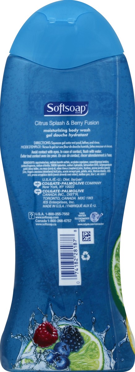 slide 5 of 6, Softsoap Moisturizing Body Wash - Citrus Splash and Berry Fusion, 18 oz