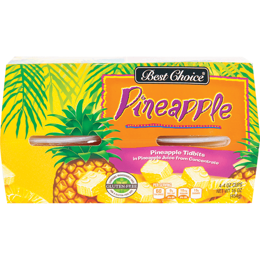 slide 1 of 1, Best Choice Pineapple Tidbits, 4 ct