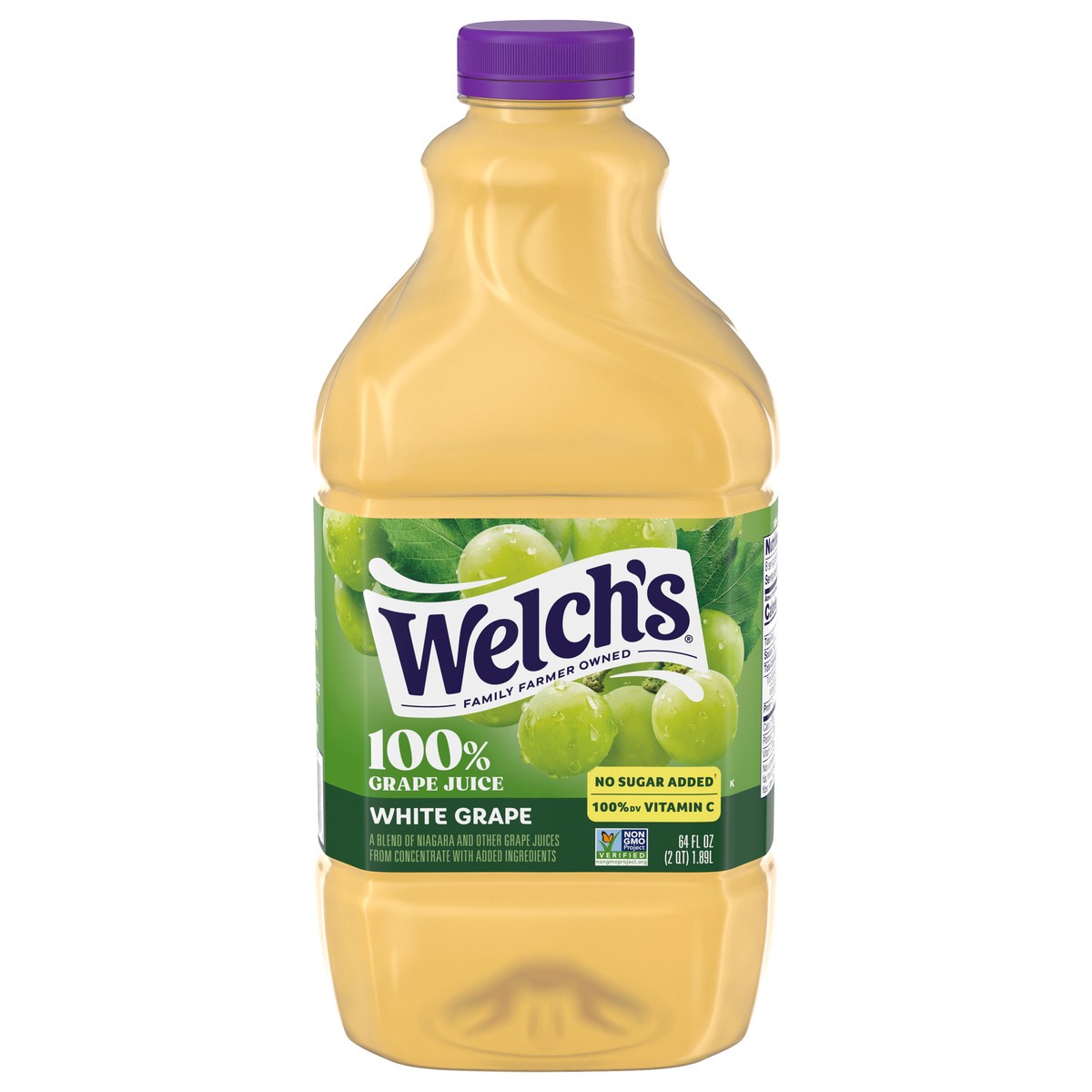 slide 1 of 5, Welch's 100% Grape Juice, White Grape, 64 fl Oz Bottle, 64 fl oz