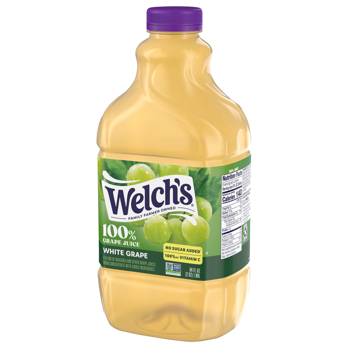 slide 4 of 5, Welch's 100% Grape Juice, White Grape, 64 fl Oz Bottle, 64 fl oz