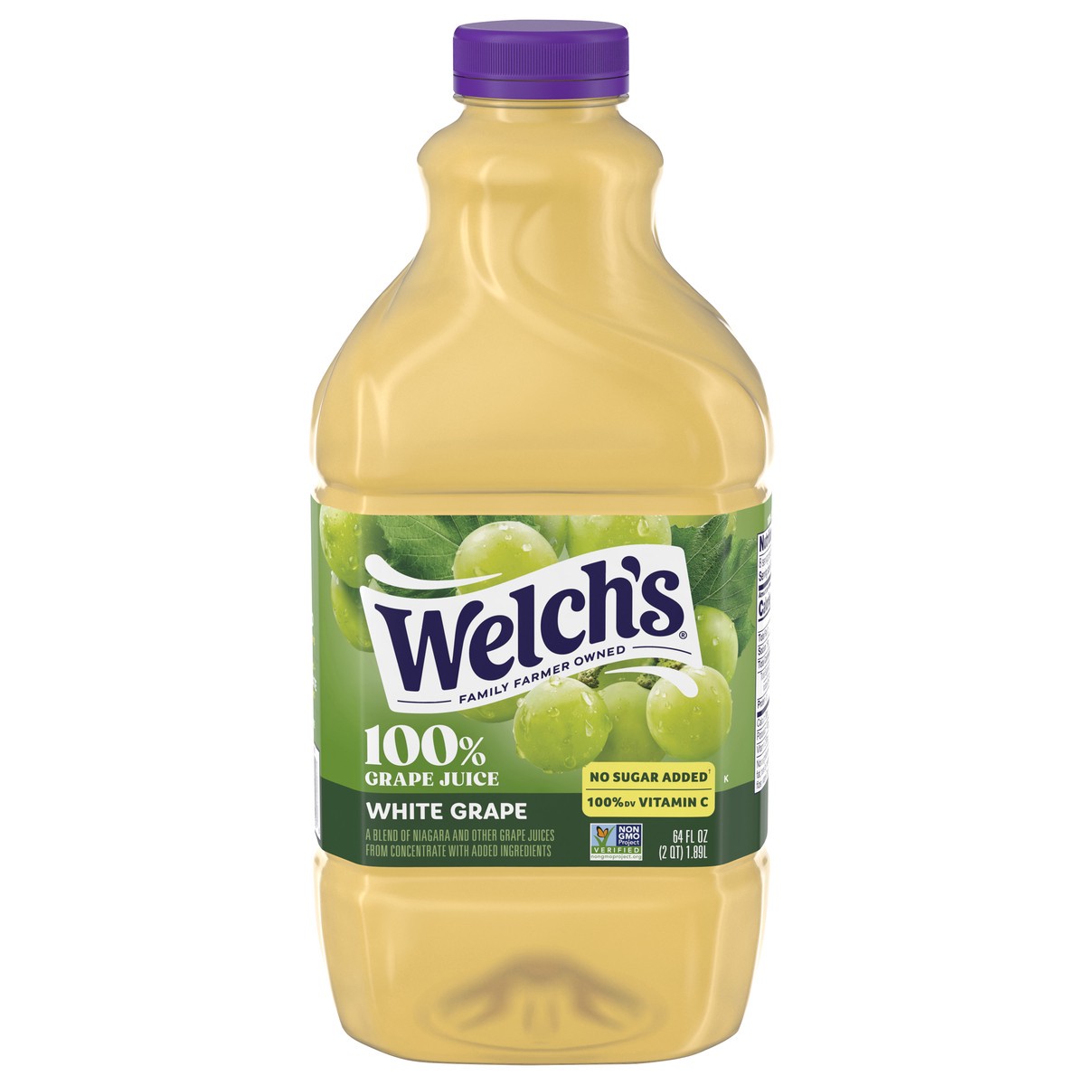 slide 1 of 5, Welch's 100% Grape Juice, White Grape, 64 fl Oz Bottle, 64 fl oz