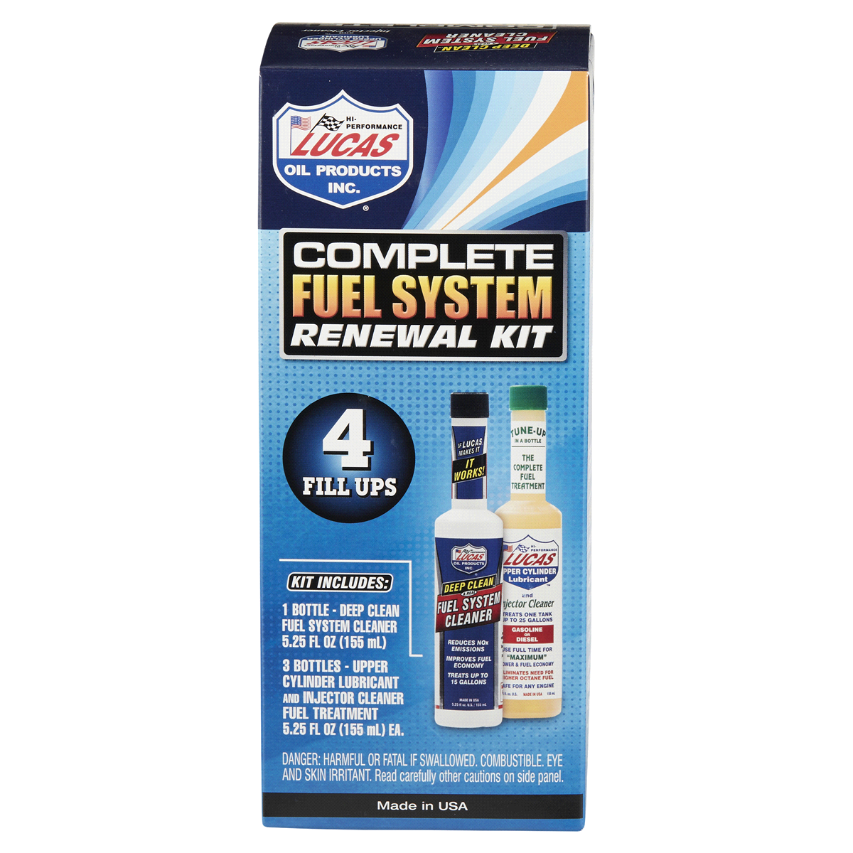 slide 1 of 5, Lucas Complete Fuel System Renewal Kit # Deep Clean Fuel System Cleaner and Upper Cylinder Lubricant and Injector Cleaner Fuel Treatment, 2 ct; 5.25 fl oz