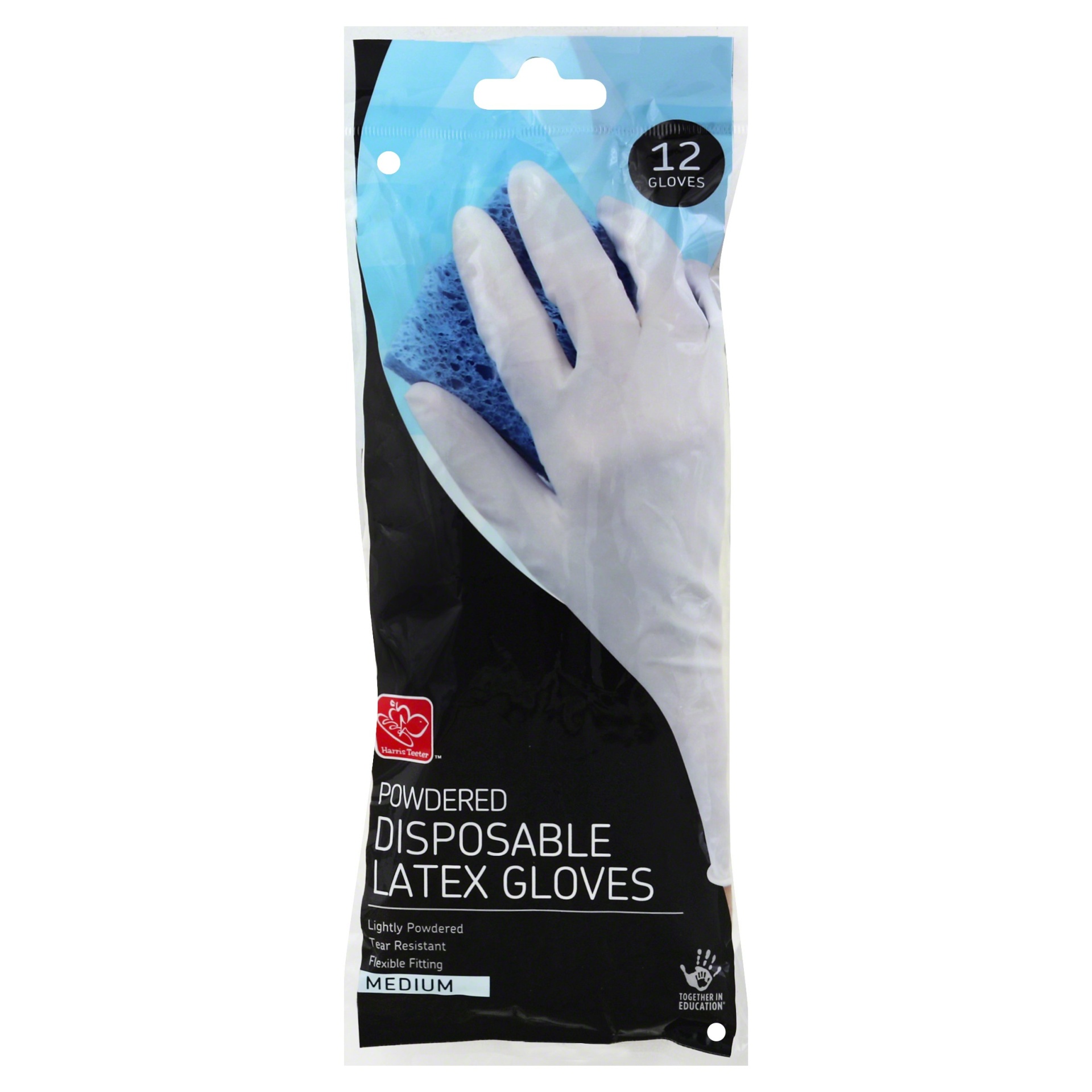 slide 1 of 1, Harris Teeter yourhome Disposable Latex Gloves, 12 ct