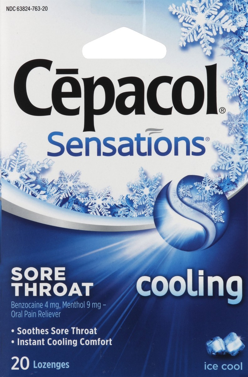 slide 2 of 5, Cepacol Sensations Cooling Lozenges Ice Cool, 20 ct