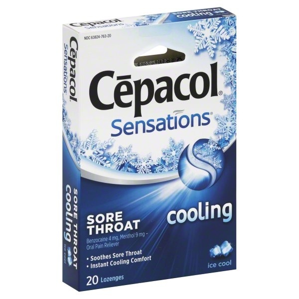 slide 1 of 5, Cepacol Sensations Cooling Lozenges Ice Cool, 20 ct