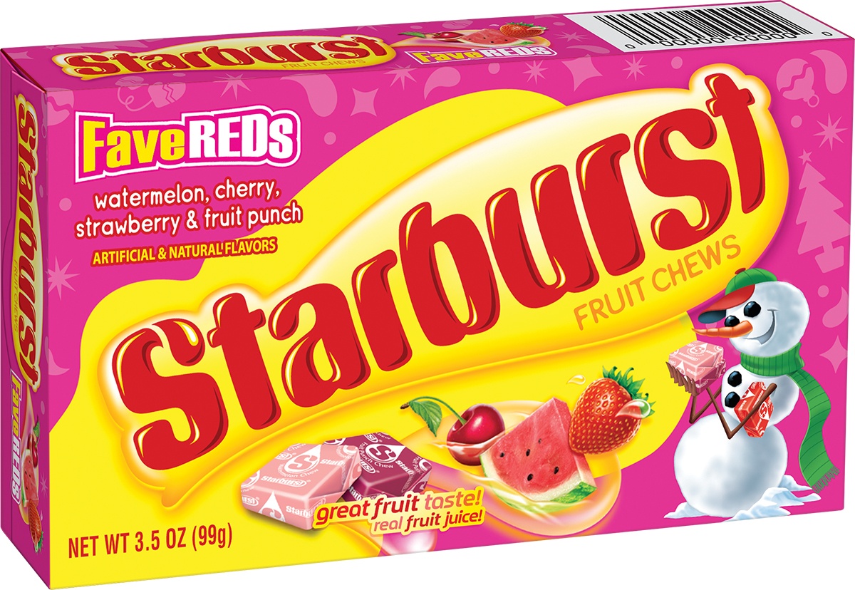 slide 1 of 1, Starburst Favereds Christmas Candy Gift Box, 3.3 oz